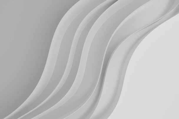 Abstract white waves background.3d Rendering. - Foto, Bild