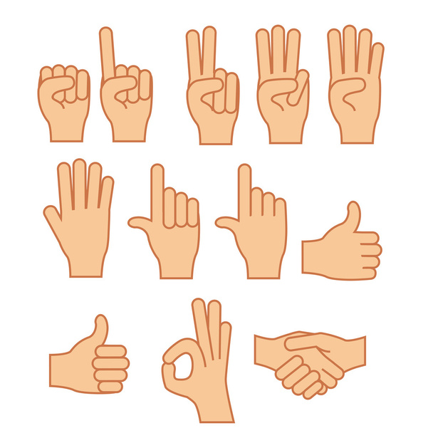 hands gesture - Vector, Image