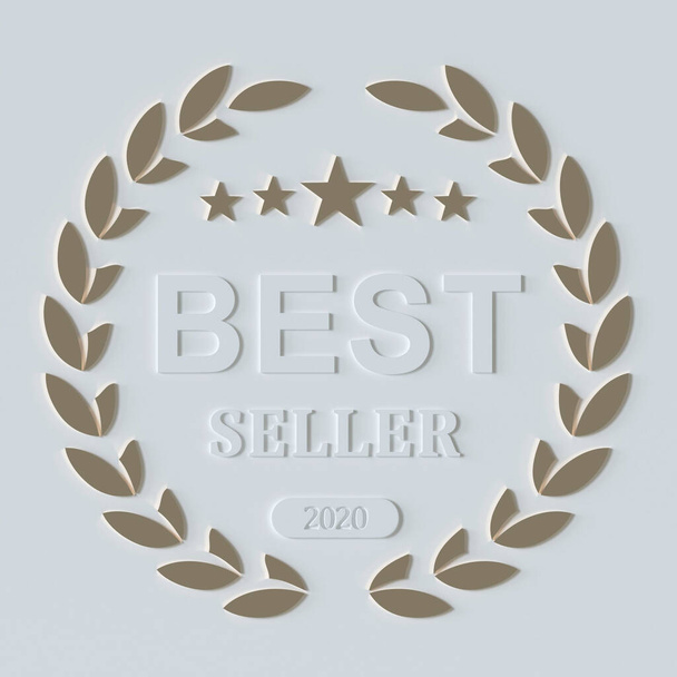 Logotipo del best seller con efecto 3d. 3d renderizar
 - Foto, Imagen