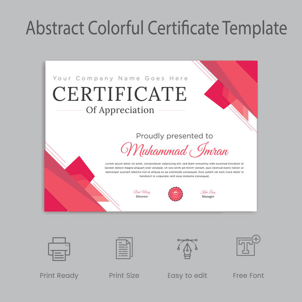 abstract colorful certificate template design Multipurpose Certificates is 100% Customizable and ready to print. - Vector, Image