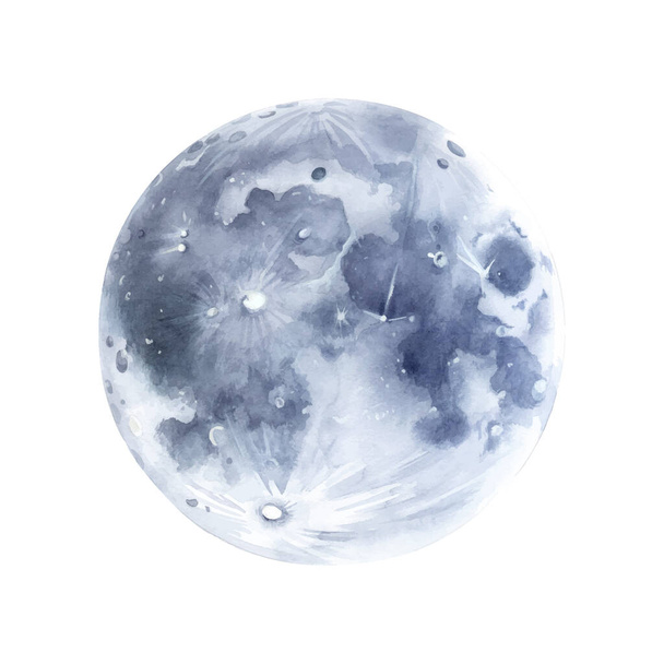 Χέρι ζωγραφισμένο φεγγάρι ακουαρέλα - Διάνυσμα, εικόνα