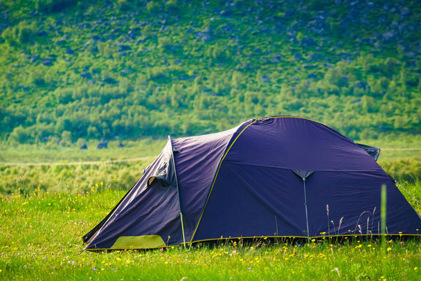 Camping. Tent on nature in summer. Holidays and travel. - Foto, Bild
