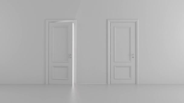 ragyogó nyitott ajtó egy világos szobában - Felvétel, videó