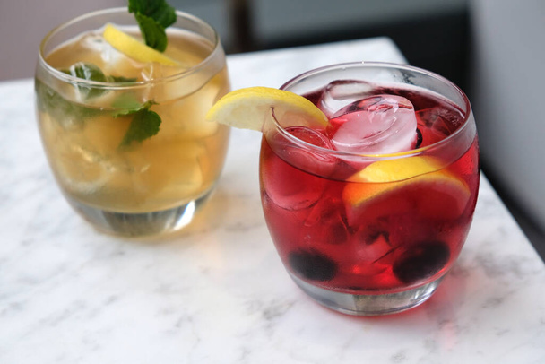 Refreshing summer cocktails with berries and mint - Photo, Image