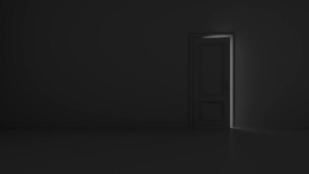 avoin ovi paistaa pimeässä huoneessa
 - Materiaali, video
