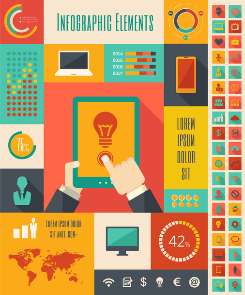 IT Industry Infographic Elements - Вектор,изображение