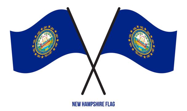 Два перекрестных размахивания флагом Нью-Гэмпшира на изолированном белом фоне. США (США) Вектор перемен
. - Вектор,изображение
