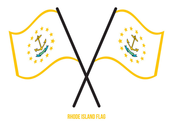 Kaksi ristissä heiluttavaa Rhode Islandin lippua eristetyllä valkoisella taustalla. Yhdysvallat (Yhdysvallat) Flag Vector Illustration
. - Vektori, kuva