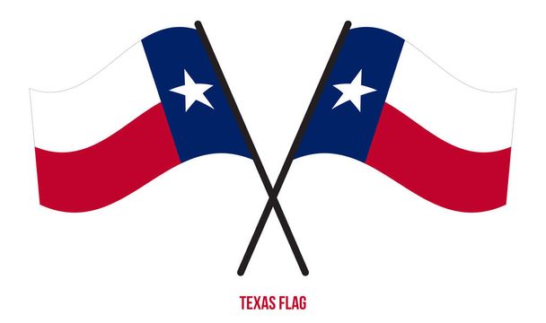 Два перекрещенных техасских флага на изолированном белом фоне. США (США) Вектор перемен
. - Вектор,изображение