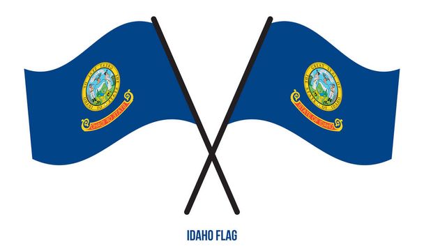 Два перекрещенных флага Айдахо на изолированном белом фоне. США (США) Вектор перемен
. - Вектор,изображение