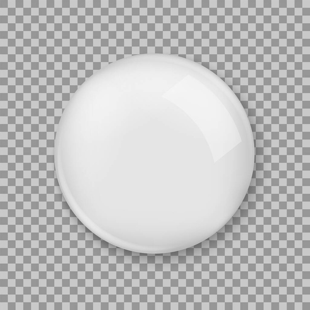 Witte pin badge blanco mockup. Realistische vector rond broche icoon. Ronde pin knop - Vector, afbeelding
