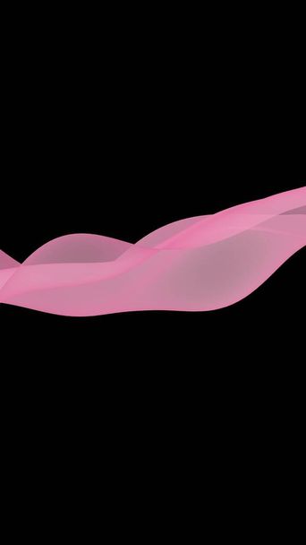 Abstract wave. Scarf. Bright ribbon on black background. Abstract smoke. Raster air background. Vertical image orientation. 3D illustration - Fotó, kép