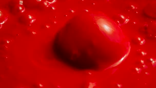 Fényképek a vörös iszapról buborékokkal, közelkép - Felvétel, videó