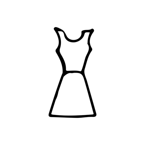 Doodle γυναίκα φόρεμα διανυσματική απεικόνιση. Ζωγραφισμένα στο χέρι - Διάνυσμα, εικόνα