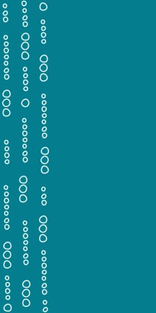 Código Teal Líneas fronterizas verticales de círculos abiertos sobre fondo verde azulado patrón de repetición de vector sin costuras
 - Vector, Imagen