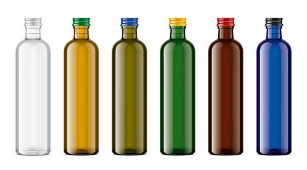 Set of Colored Glass Bottles. Transparent version.  - Photo, Image