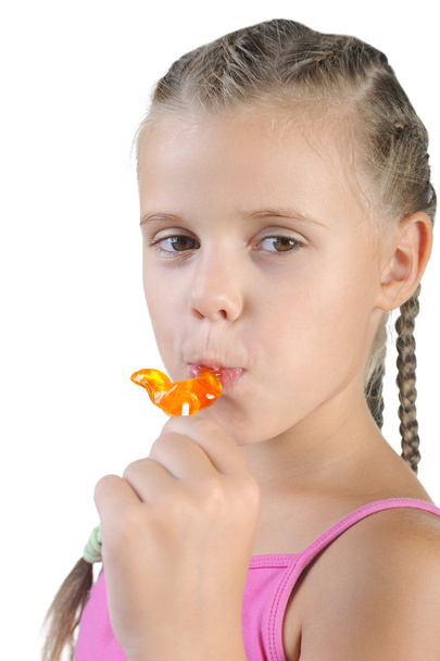 Girl with candy. - Foto, Imagen