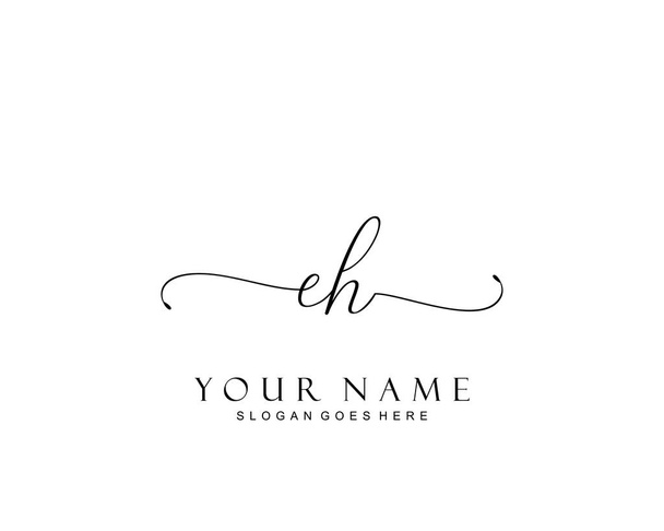Kezdeti EH szépség monogram és elegáns logó design, kézírás logó kezdeti aláírás, esküvő, divat, virágos és botanikus kreatív sablon. - Vektor, kép