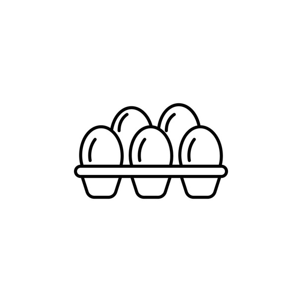 Ikona řádku vajíček na bílém pozadí. Značky a symboly lze použít pro web, logo, mobilní aplikaci, UI, UX - Vektor, obrázek