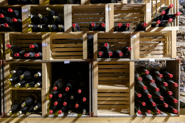 Thallern şarap mahzeninde, Viyana yakınlarında Gumpoldskirchen, Aşağı Avusturya, Avusturya - Fotoğraf, Görsel