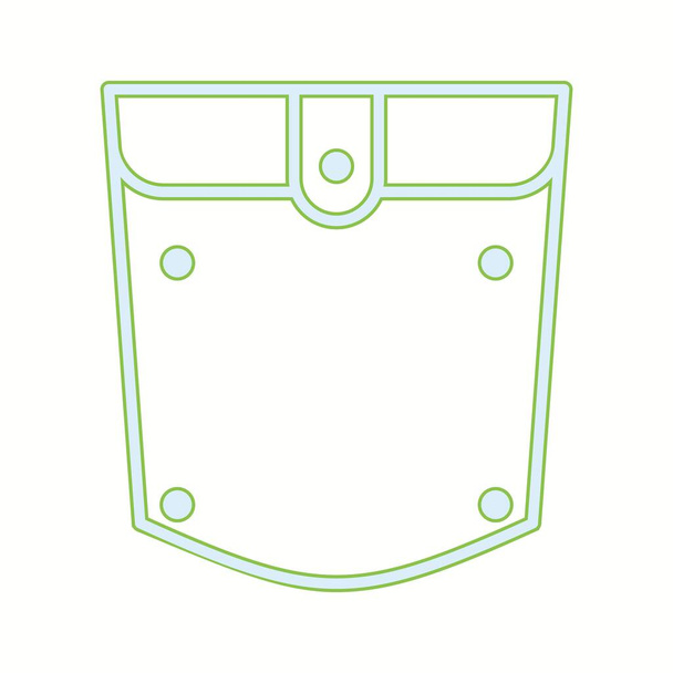 Einzigartiges Pocket Square Vector Line Icon - Vektor, Bild