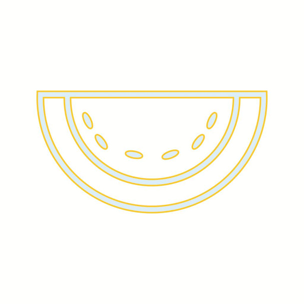 Icono de línea de vectores de melón único
 - Vector, imagen