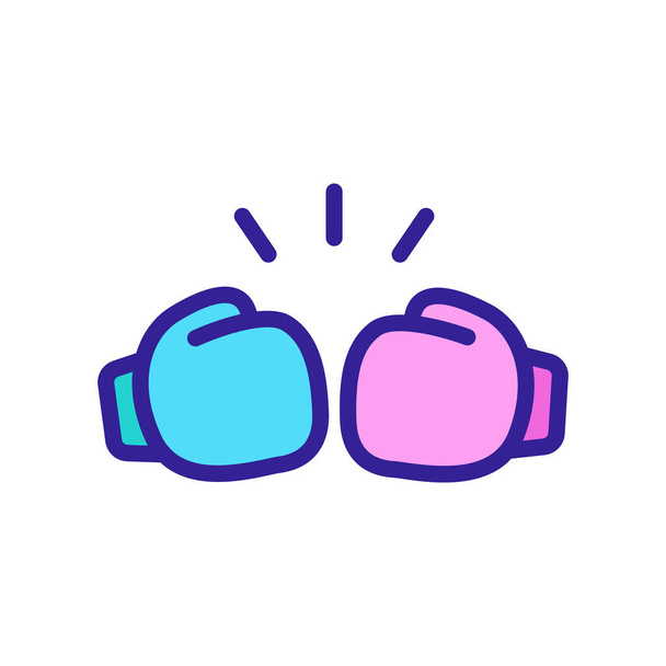 kick boxing gloves icon vector. kick boxing gloves sign. color symbol illustration - Vector, Image