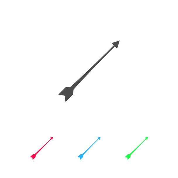 弓の矢印アイコンフラット。白い背景にカラーピクトグラム。ベクターイラストのシンボルとボーナスアイコン - ベクター画像