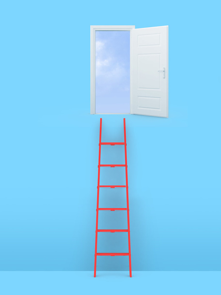 Ladder Leading Door - Foto, afbeelding