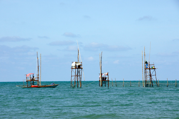 Fischernetz an den Stränden Thailands. - Foto, Bild