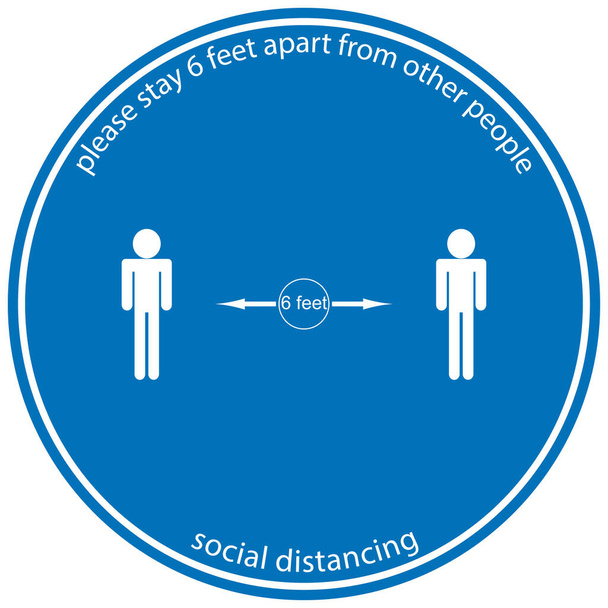 Icoon people concept Social Distancing verblijf 1 meter uit elkaar van andere mensen, de praktijken die zijn ingevoerd om sociale afstand, vector illustratie af te dwingen  - Vector, afbeelding