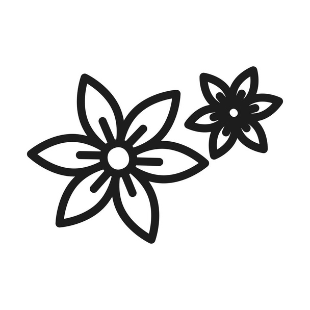 beautiful flowers icon, line style - ベクター画像