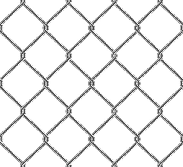 Seamless wired chain link fence pattern realistic style - Vector, Image