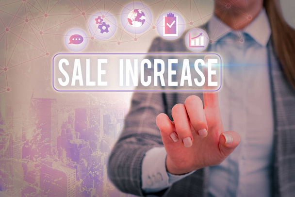 Testo di scrittura di parola Sale Increase. Concetto di business per il volume medio di vendite è cresciuto aumentare il reddito da piombo
. - Foto, immagini