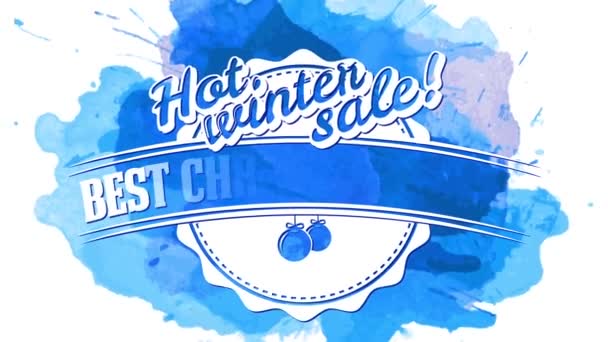 Speed Ramping And Scaling Motion Effect Applied To Best Christmas Gifts Hot Winter Sale On White Wheel Icon With Tree Bulbs Over Watercolor Background Giving Frozen Effect - Footage, Video