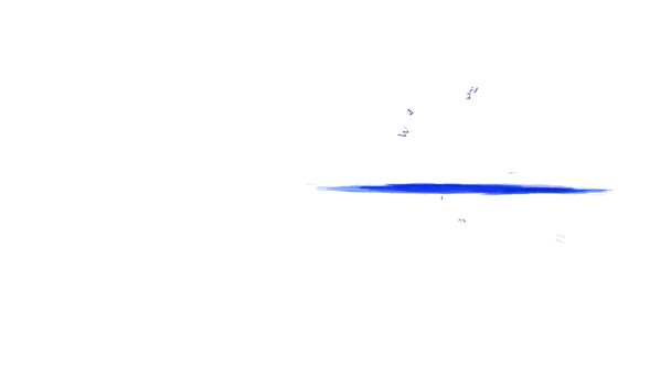 Slow Motion Scale en Spin Motion Graphics Of Gala Citaat Een Wens jezelf Vrolijk Kerstfeest en Vreugdevol Nieuwjaar Geschreven op Acute Sneeuwvlok Over Blue Watercolour Stain - Video