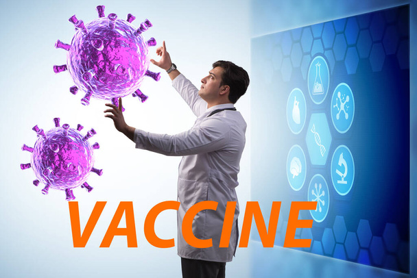 Чоловік-лікар, який працює над вакциною проти коронавірусу ковід-19
 - Фото, зображення