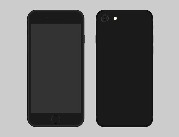 iPhone SE 2020. Smartphone preto isolado no fundo branco
 - Vetor, Imagem