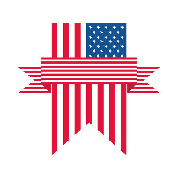 4 de julho dia da independência, ícone de estilo plano pingente bandeira americana
 - Vetor, Imagem