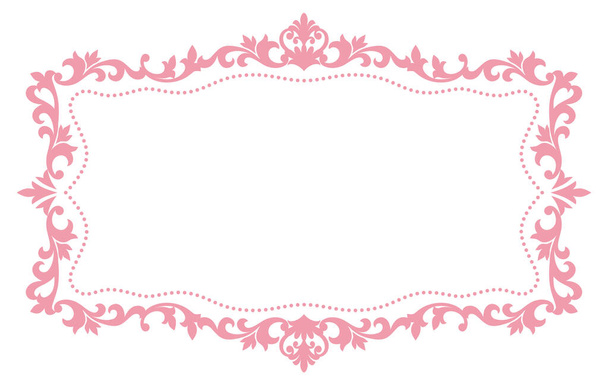 title decorative frame. pink antique frame. - Vector, Imagen