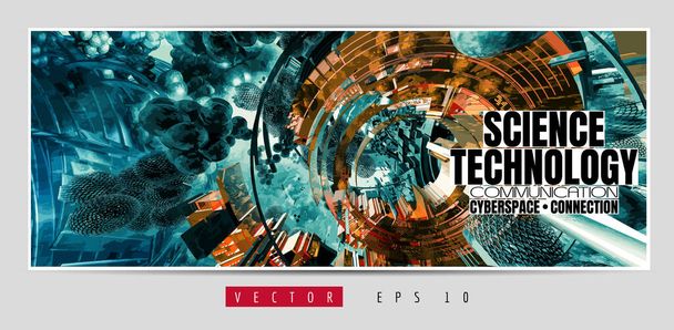 Vector banner φόντο της αφηρημένης τεχνολογίας ψηφιακή υψηλής τεχνολογίας έννοια έτοιμη για την ιστοσελίδα - Διάνυσμα, εικόνα