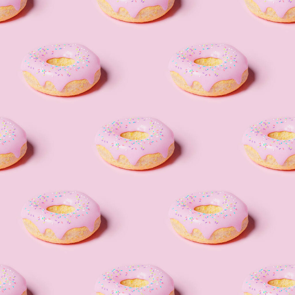 Pink donut pattern - Foto, Imagem