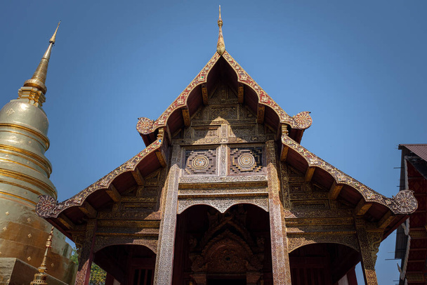Der zentrale und antike Teil der Stadt Chiang Mai, Thailand. Die wichtigsten Sehenswürdigkeiten, antike Tempel - Foto, Bild