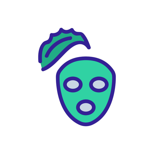 aloe vera tápláló arc maszk ikon vektor. aloe vera tápláló arcmaszk jel. színes szimbólum illusztráció - Vektor, kép