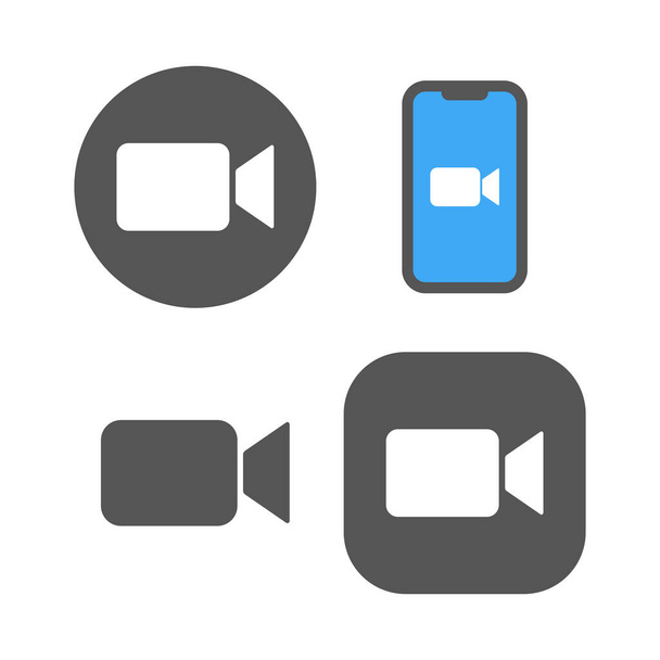 Camera icons - Live media streaming application, conference video calls. EPS 10 - Вектор, зображення