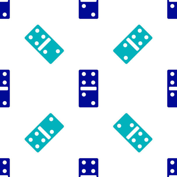 Blaues Domino-Symbol isoliert nahtlose Muster auf weißem Hintergrund. Vektorillustration - Vektor, Bild