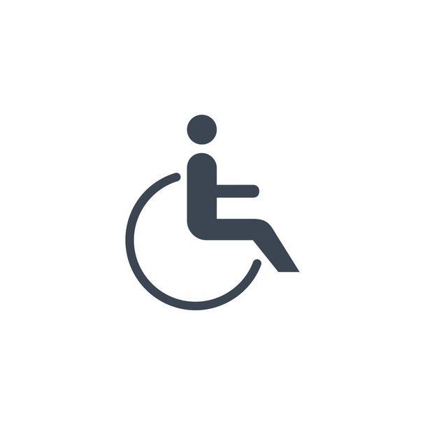 Icona del glifo vettoriale correlata alla disabilità. - Vettoriali, immagini