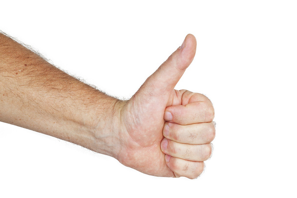 main d'homme avec pouce levé - Photo, image