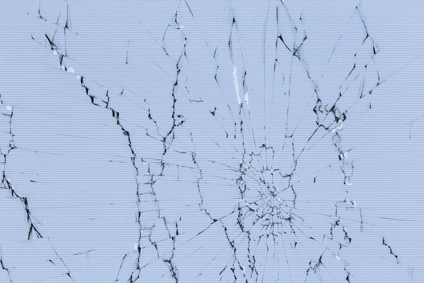 textura plana de cristal agrietado tft pantalla lcd con grietas radiales localizadas
. - Foto, Imagen