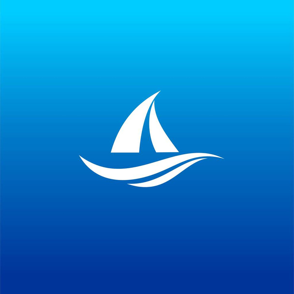 logo de vecteur de yacht, conception de logo de bateau
 - Vecteur, image